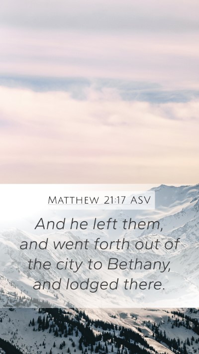 Matthew 21:17 ASV Bible Verse Image