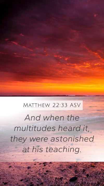 Matthew 22:33 ASV Bible Verse Image