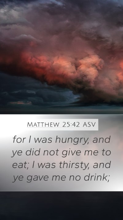 Matthew 25:42 ASV Bible Verse Image