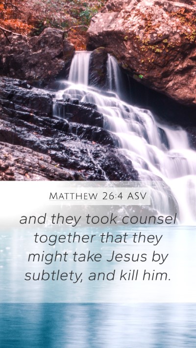 Matthew 26:4 ASV Bible Verse Image
