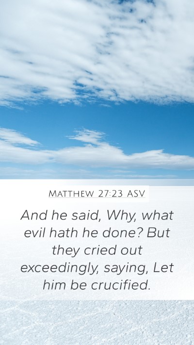Matthew 27:23 ASV Bible Verse Image