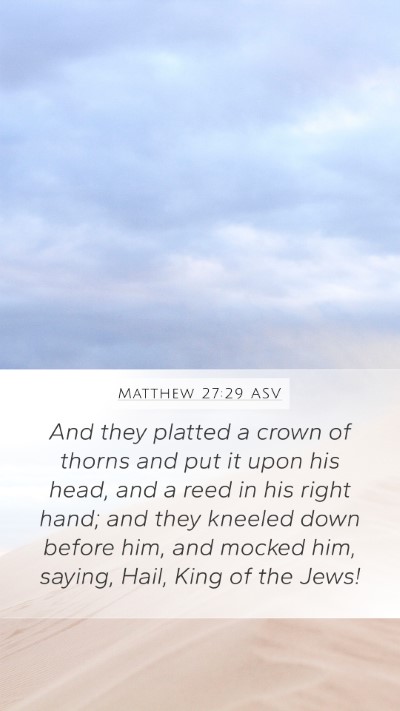 Matthew 27:29 ASV Bible Verse Image