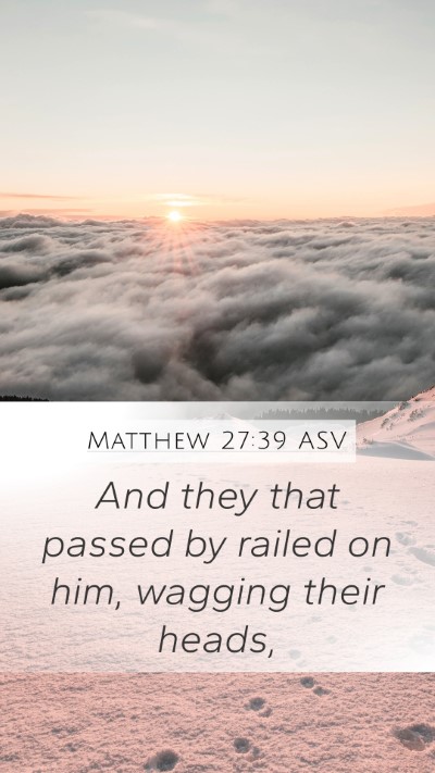 Matthew 27:39 ASV Bible Verse Image