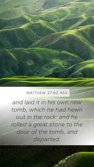Matthew 27:60 ASV Bible Verse Image