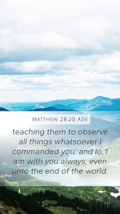 Matthew 28:20 ASV Bible Verse Image