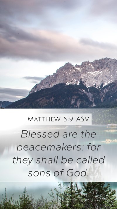 Matthew 5:9 ASV Bible Verse Image