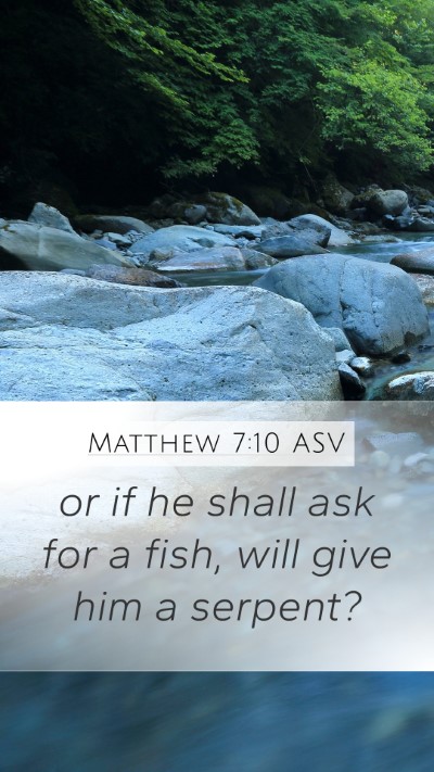 Matthew 7:10 ASV Mobile Phone Wallpaper - or if he shall ask for a fish, will give him a - Mobile Bible Verse Wallpaper