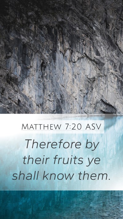 Matthew 7:20 ASV Bible Verse Image