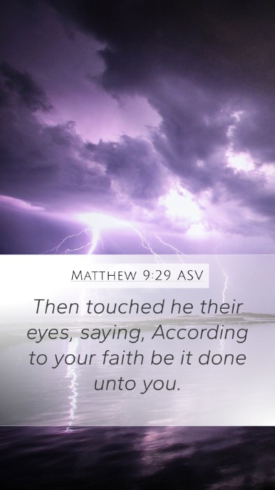Matthew 9:29 ASV Bible Verse Image