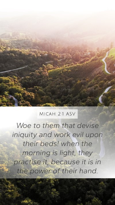 Micah 2:1 ASV Bible Verse Image