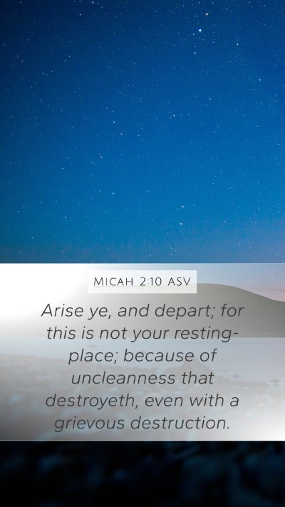 Micah 2:10 ASV Bible Verse Image