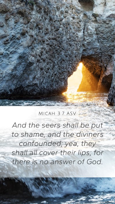 Micah 3:7 ASV Mobile Phone Wallpaper - And the seers shall be put to shame, and the - Mobile Bible Verse Wallpaper
