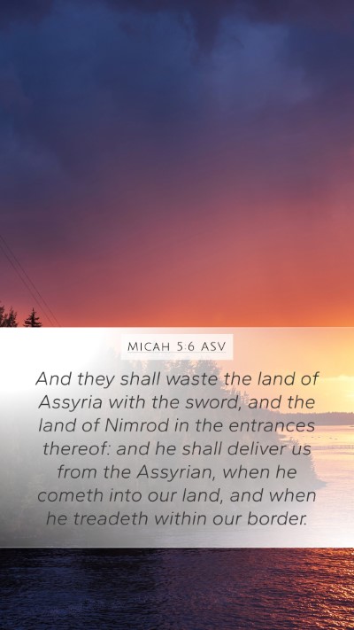 Micah 5:6 ASV Bible Verse Image