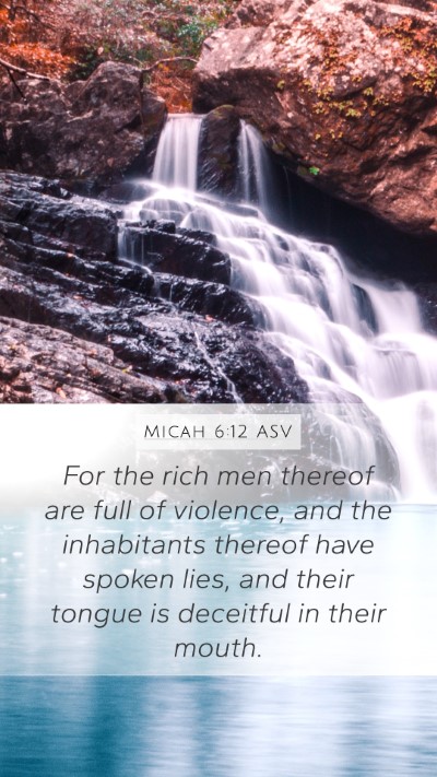 Micah 6:12 ASV Bible Verse Image