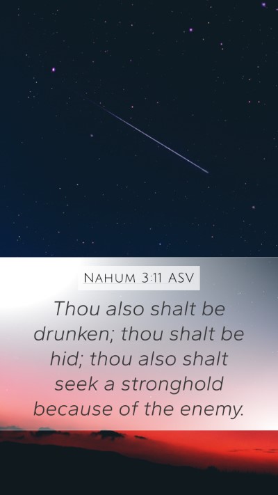 Nahum 3:11 ASV Bible Verse Image