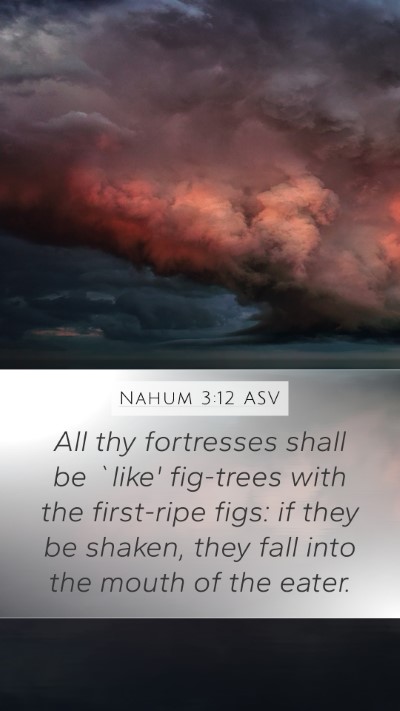 Nahum 3:12 ASV Mobile Phone Wallpaper - All thy fortresses shall be `like' fig-trees with - Mobile Bible Verse Wallpaper
