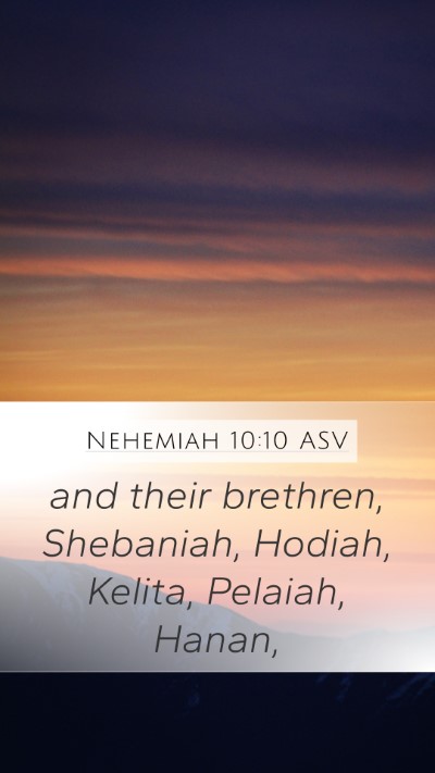 Nehemiah 10:10 ASV Bible Verse Image