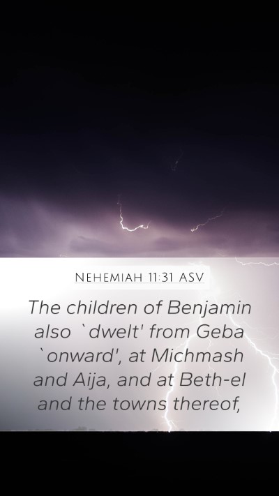 Nehemiah 11:31 ASV Bible Verse Image