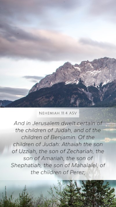 Nehemiah 11:4 ASV Bible Verse Image