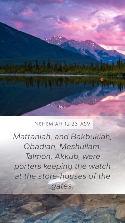 Nehemiah 12:25 ASV Bible Verse Image