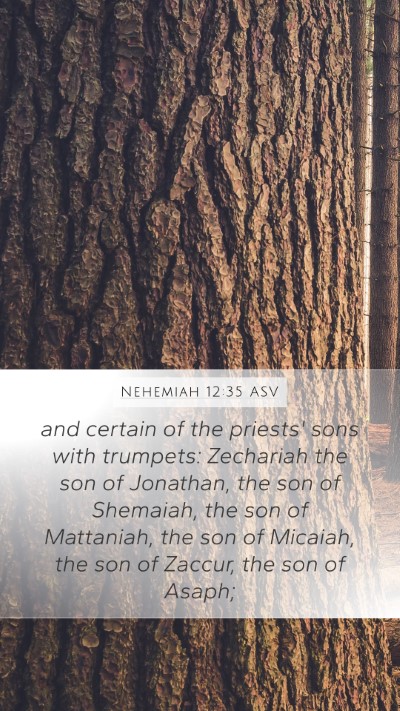 Nehemiah 12:35 ASV Bible Verse Image