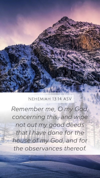 Nehemiah 13:14 ASV Bible Verse Image