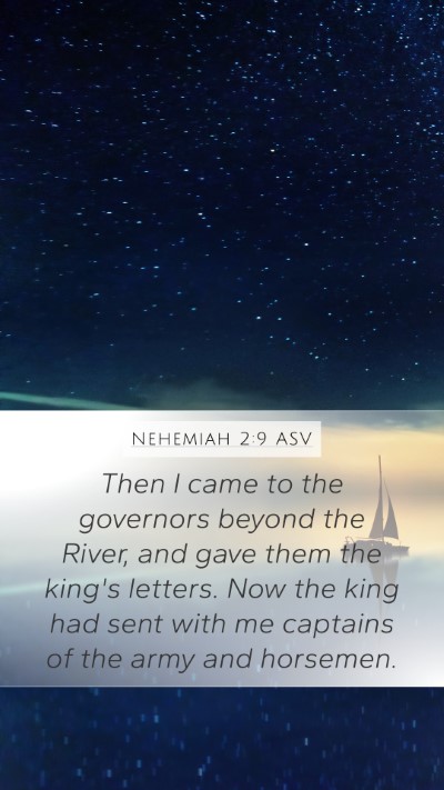 Nehemiah 2:9 ASV Bible Verse Image
