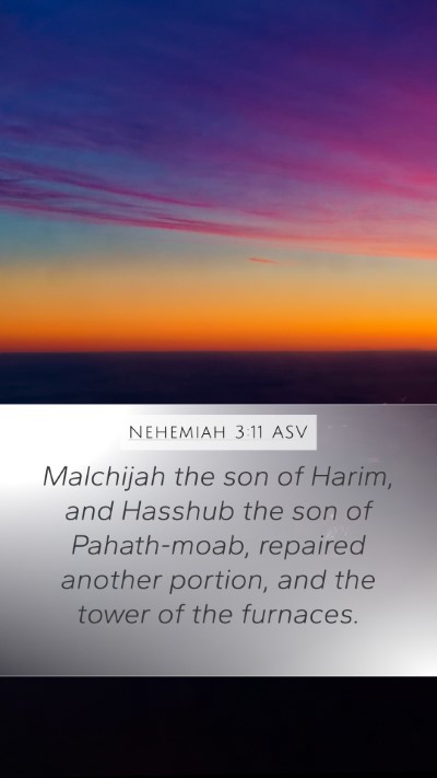Nehemiah 3:11 ASV Bible Verse Image