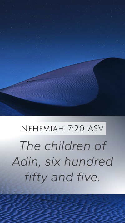 Nehemiah 7:20 ASV Bible Verse Image