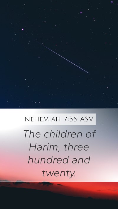 Nehemiah 7:35 ASV Bible Verse Image
