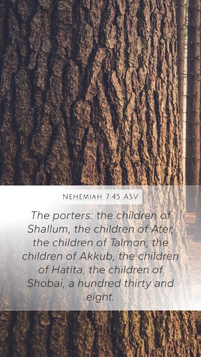 Nehemiah 7:45 ASV Bible Verse Image