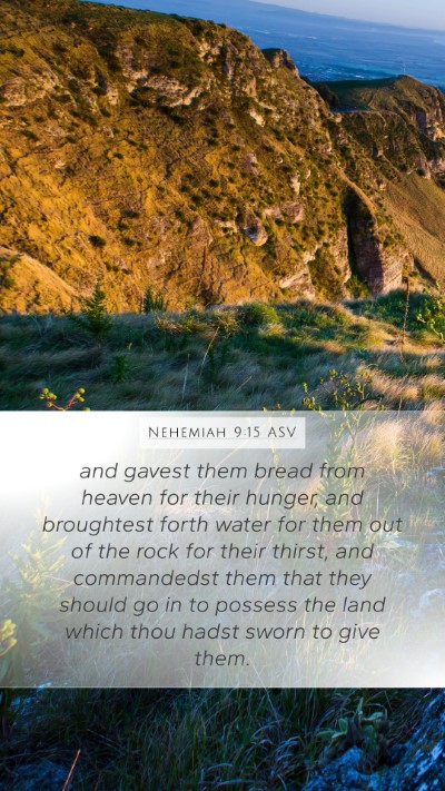 Nehemiah 9:15 ASV Bible Verse Image