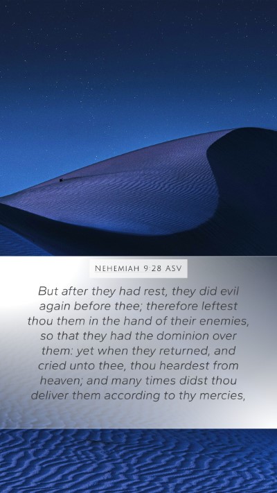 Nehemiah 9:28 ASV Bible Verse Image