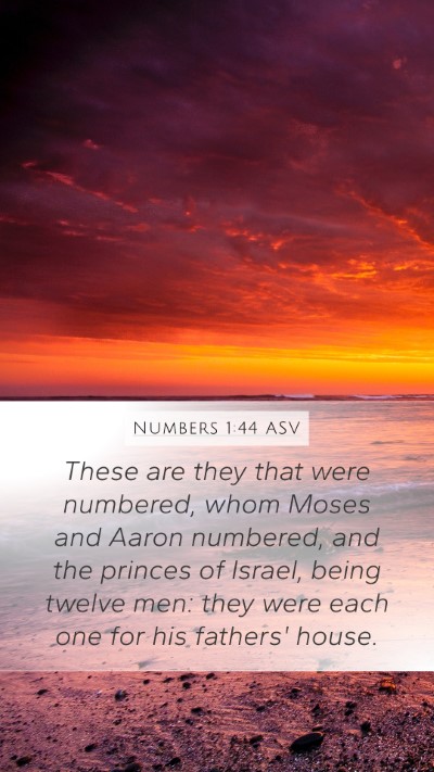 Numbers 1:44 ASV Mobile Phone Wallpaper - These are they that were numbered, whom Moses and - Mobile Bible Verse Wallpaper