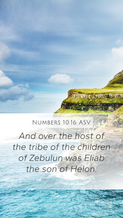 Numbers 10:16 ASV Bible Verse Image