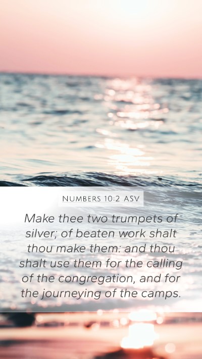 Numbers 10:2 ASV Mobile Phone Wallpaper - Make thee two trumpets of silver; of beaten work - Mobile Bible Verse Wallpaper