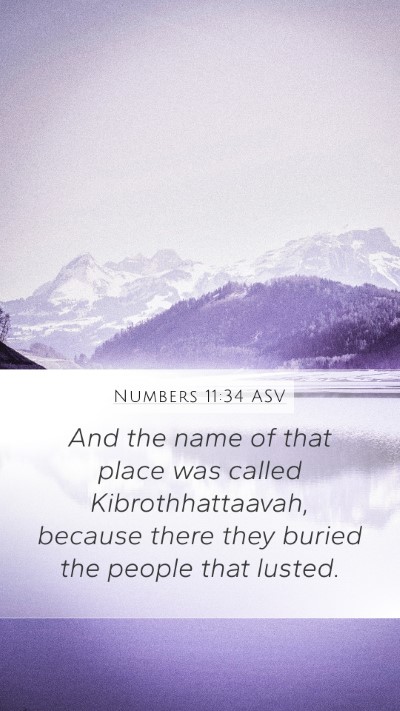 Numbers 11:34 ASV Mobile Phone Wallpaper - And the name of that place was called - Mobile Bible Verse Wallpaper