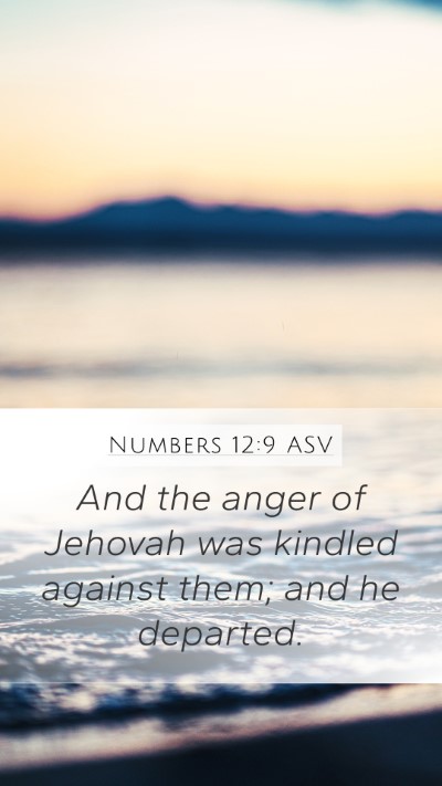Numbers 12:9 ASV Mobile Phone Wallpaper - And the anger of Jehovah was kindled against - Mobile Bible Verse Wallpaper