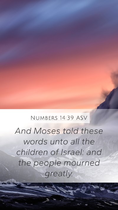Numbers 14:39 ASV Mobile Phone Wallpaper - And Moses told these words unto all the children - Mobile Bible Verse Wallpaper