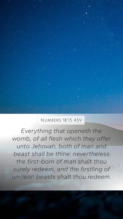 Numbers 18:15 ASV Bible Verse Image