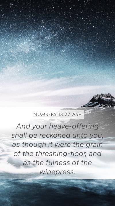 Numbers 18:27 ASV Bible Verse Image