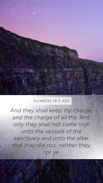 Numbers 18:3 ASV Mobile Phone Wallpaper - And they shall keep thy charge, and the charge of - Mobile Bible Verse Wallpaper