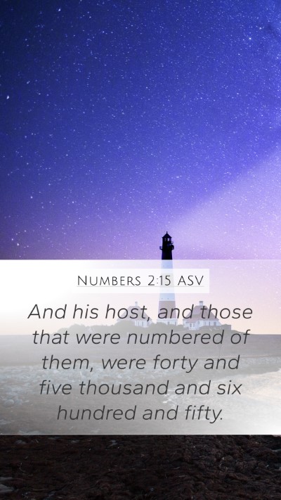 Numbers 2:15 ASV Mobile Phone Wallpaper - And his host, and those that were numbered of - Mobile Bible Verse Wallpaper
