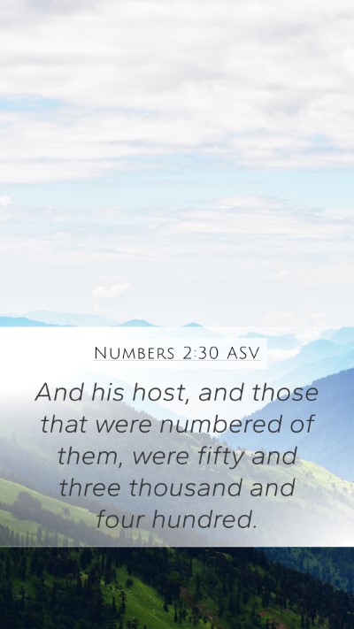 Numbers 2:30 ASV Mobile Phone Wallpaper - And his host, and those that were numbered of - Mobile Bible Verse Wallpaper