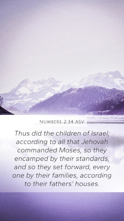 Numbers 2:34 ASV Mobile Phone Wallpaper - Thus did the children of Israel; according to all - Mobile Bible Verse Wallpaper