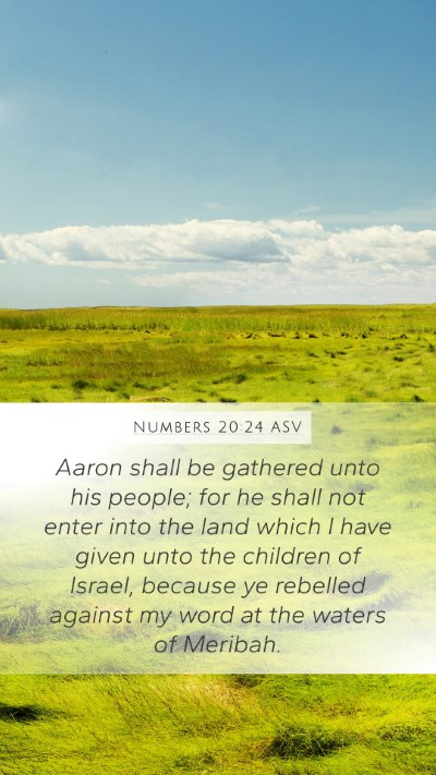 Numbers 20:24 ASV Bible Verse Image
