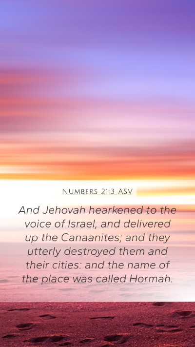 Numbers 21:3 ASV Bible Verse Image