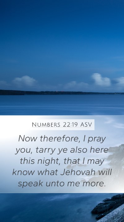 Numbers 22:19 ASV Bible Verse Image