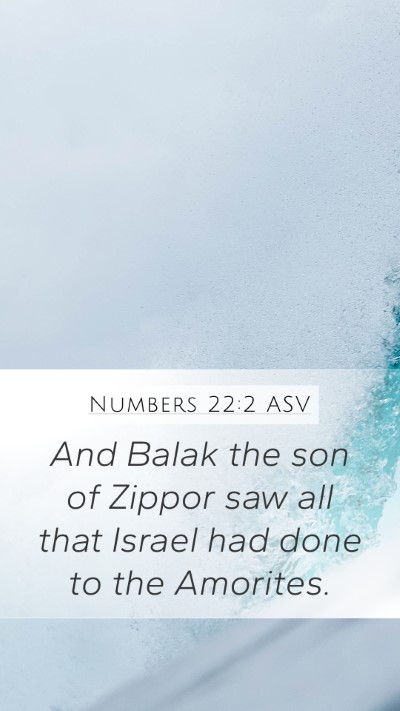 Numbers 22:2 ASV Bible Verse Image