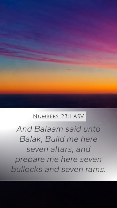 Numbers 23:1 ASV Mobile Phone Wallpaper - And Balaam said unto Balak, Build me here seven - Mobile Bible Verse Wallpaper